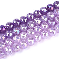 Антикоррозийные гальванические стеклянные бусины&nbsp;GLAA-N064-8mm-08