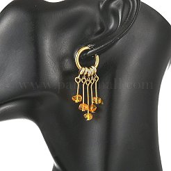 Серьги-кольца из натурального янтаря&nbsp;EJEW-JE07426