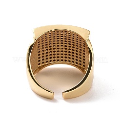 Прямоугольное открытое кольцо-манжета из кубического циркония RJEW-P035-05G-02