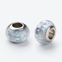 Европейские бусины из нержавеющей стали 304 из смолы&nbsp;RPDL-P002-A11