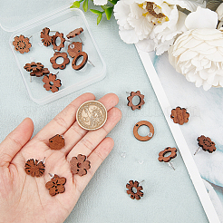 20 шт. 10 шт. фурнитура для сережек-гвоздиков из орехового дерева MAK-PH0004-32