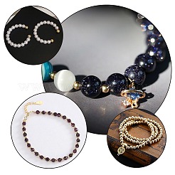 400шт набор для самостоятельного изготовления гальванических немагнитных синтетических гематитовых браслетов DIY-SC0014-93G