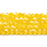 Прозрачные стеклянные бусины гальваническим пряди&nbsp;GLAA-F029-4mm-C22