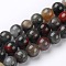 Natural African Bloodstone Beads Strands, Heliotrope Stone Beads, Round, 8mm, Hole: 1mm, about 45~47pcs/strand, 15 inch