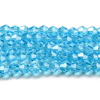Прозрачные стеклянные бусины гальваническим пряди&nbsp;GLAA-F029-4mm-C19