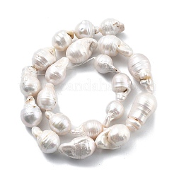 Нити натуральных бусин с ядровым жемчугом&nbsp;PEAR-B004-15H-01A