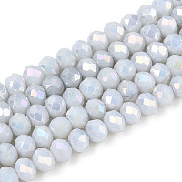 Антикоррозийные гальванические стеклянные бусины рондель&nbsp;EGLA-T021-4mm-17-01