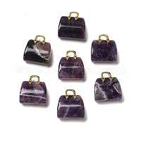 Натуральный аметист латунные подвески&nbsp;KK-E274-01G-18