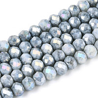 Антикоррозийные гальванические стеклянные бусины рондель&nbsp;X-EGLA-T021-4mm-17-10