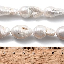 Нити натуральных бусин с ядровым жемчугом&nbsp;PEAR-B004-15H-01A