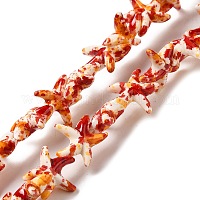 Нити из синтетических бирюзовых бусин&nbsp;X-G-P507-04C