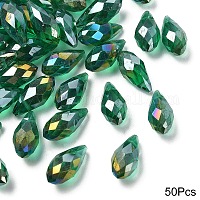 50 шт. стеклянные граненые бусины-капли из гальванического стекла&nbsp;EGLA-YW0005-17F
