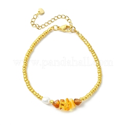 Эластичные браслеты для женщин из натурального янтаря&nbsp;BJEW-JB13829
