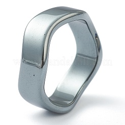 Немагнитные синтетический гематит палец кольца&nbsp;RJEW-H544-03E