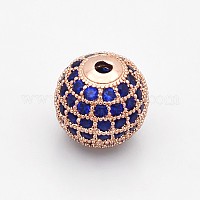 Латунные микро проложить класса AAA кубического циркония бусы&nbsp;KK-E711-12mm-114RG-NR