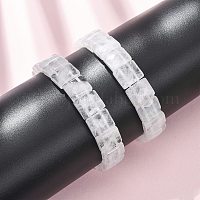 Эластичные браслеты из натуральных кварцевых кристаллов с гранеными бусинами для женщин&nbsp;BJEW-K251-08K