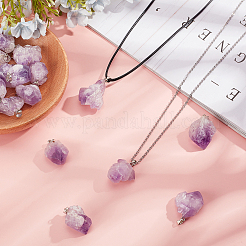 Наборы для самостоятельного изготовления ожерелий с подвесками из натурального аметиста DIY-SC0012-39P