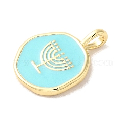 Ханука латунные эмалевые подвески KK-M278-07B-G