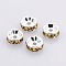 Rondelle Silver Brass Grade A Rhinestone Spacer Beads, Straight Flange, Light Colorado Topaz, 6x3mm, Hole: 1mm
