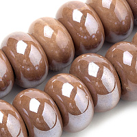 Глазурованные фарфоровые бусины-рондели&nbsp;PORC-Q219-13x9-F12