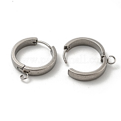 Фурнитура для сережек-колец huggie hoop из нержавеющей стали 201&nbsp;STAS-A167-01V-P