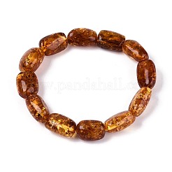 Браслеты из натурального янтаря с эластичными бусинами для мужчин и женщин&nbsp;BJEW-T018-24