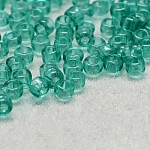 12/0 Grade A Round Glass Seed Beads, Transparent Colours, Light Sea Green, 12/0, 2x1.5mm, Hole: 0.8mm, about 30000pcs/bag