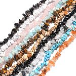 Perle di chip gemma trefoli mix, colori assortito, circa 32~32.5 pollice di lunghezza, perline: 5~8 mm, Foro: 1 mm