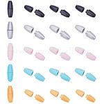 Pandahall Elite 60 Sätze 5-Farben-Kunststoff-Abreißverschlüsse Sicherheitsverschluss für Gummi-Silikon-Beißketten für Schmuckherstellung Zubehör Loch: 2.5mm