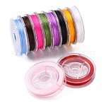 Strong Stretchy Beading Elastic Thread, Flat Elastic Crystal String, Mixed Color, 0.8mm, about 10.93 yards(10m)/roll