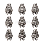 Tapas de abalorios de latón, 5-pétalo, flor, plata antigua, 20x15mm, agujero: 1.5 mm