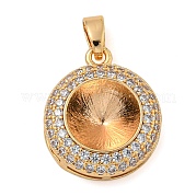 Латунные микропаве прозрачные подвески с фианитом KK-N254-118G-01