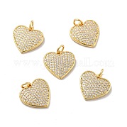 Сердце латунные микро проложить кубического циркония подвески KK-G419-23G-01