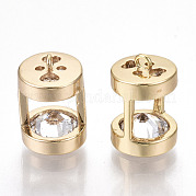 Brass Cubic Zirconia Charms KK-S356-067C-NF