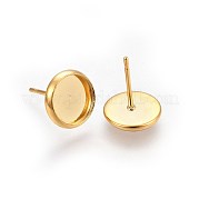 Плоские круглые серьги-гвоздики из нержавеющей стали 304 STAS-I323-10mm-G03