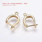 Латунные серьги-кольца с застежкой сзади ZIRC-F052-28G-A