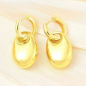 Овальные женские серьги-кольца из латуни EJEW-U057-06A-01G