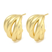 Серьги-гвоздики из латуни с реечным покрытием EJEW-C102-27G