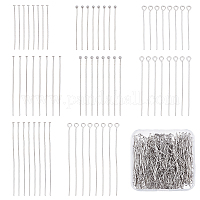 100Pcs Plated Eye head Pins Flat Head Pins Ball head Pins Accessories for  DIY Bracelet Earring Jewelry Making length 16mm-50mm Color Gold Silver