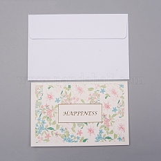 Ensemble de cartes de remerciement enveloppe et motif floral DIY-WH0161-23C