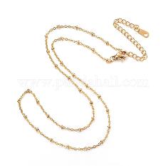 Vacuum Plating 304 Stainless Steel Necklaces NJEW-E080-14G
