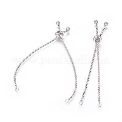Bracciale regolabile in acciaio inossidabile 304 resistente all'ossidazione, bracciali slider, colore acciaio inossidabile, 9 pollice (23 cm)