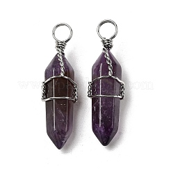 Natürliche Amethyst-Doppelend-Spitzen-Anhänger&nbsp;G-J062-02P