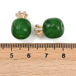 Gefärbte naturweiße Jade-Fassperlen mit Messingkrone&nbsp;KK-Z122-02KCG