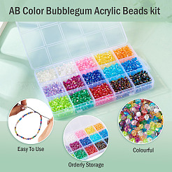 2250 Stück 15 Farben Doppelkegel ab Farbe plattierte umweltfreundliche transparente Acrylperlen&nbsp;TACR-TA0001-51