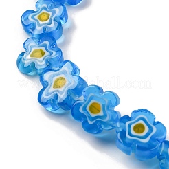 Chapelets de perles vernissées de millefiori manuelles&nbsp;LAMP-G164-03C