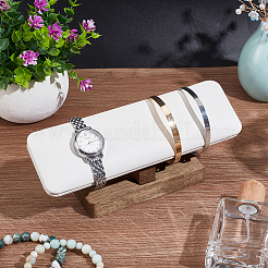 T-Bar-Armbandständer aus PU-Leder mit Holzsockel&nbsp;BDIS-WH0010-11C