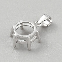 925 Sterling Silber Anhänger Fassungen&nbsp;STER-WH0816-004P-01