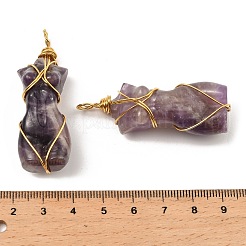 Natürlichen Amethyst Edelsteinanhänger&nbsp;G-K338-30G-04