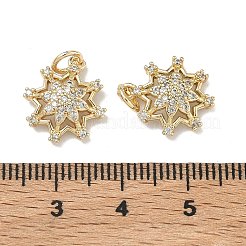 Pendentifs avec zircon cubiques à micro-pavés en laiton&nbsp;KK-D235-11G